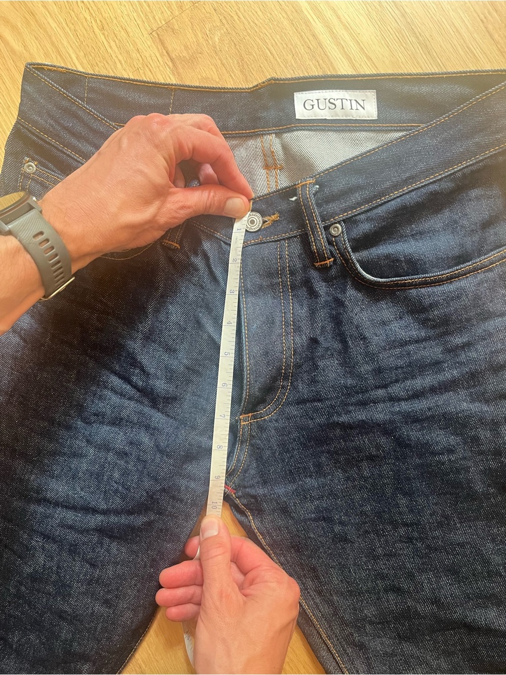 Gustin Slim Straight Men's Jeans - Dark Indigo - Picture 8 of 8